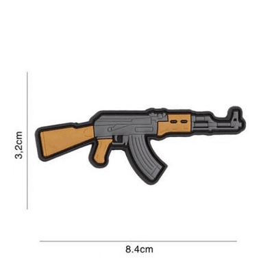 2D / τρισδιάστατος σίδηρος καλάζνικοφ μπαλωμάτων AK 47 PVC συνήθειας λαστιχένιος στην ετικέτα ιματισμού