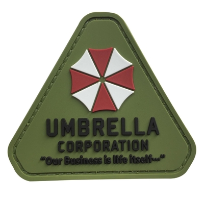 Triangular Umbrella Corp Custom Rubber Patches Sew On Security Patch PVC