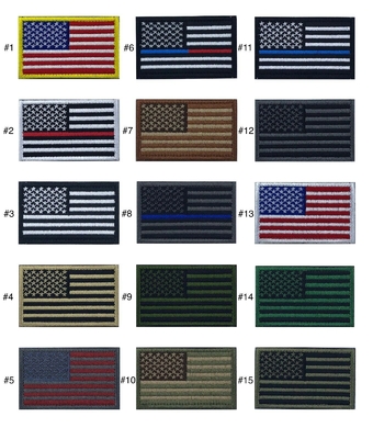 Twill γάντζος συνόρων 2x3 Merrow μπαλωμάτων ΑΜΕΡΙΚΑΝΙΚΩΝ αμερικανικών σημαιών υφάσματος και μπάλωμα βρόχων