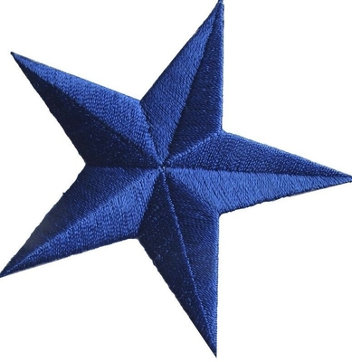 3 το» μπλε κεντημένο αστέρι επιδιορθώνει το σίδηρο twill μπαλωμάτων Applique στο υπόβαθρο