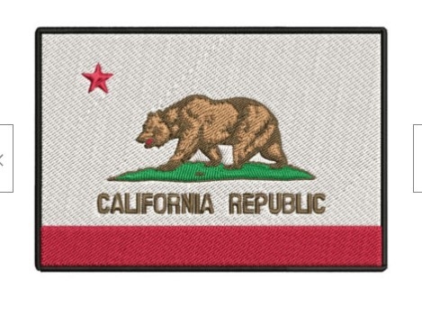Κεντημένος σημαία σίδηρος Δημοκρατίας Καλιφόρνιας Twill μπαλωμάτων στα σύνορα Merrow υφάσματος
