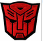Merrow κεντημένο σύνορα λογότυπων μπαλωμάτων λογότυπο ταινιών κινηματογράφων Autobot μετασχηματιστών κόκκινο