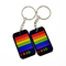 Μαλακό σιλικόνης λογότυπο ουράνιων τόξων συνήθειας Keychains υπερηφάνειας PVC ομοφυλοφιλικό