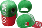 Bill3-D Ρυθμίσιμο κεντό καπέλο μπέιζμπολ Μεξικό Χώρα γράμματα Έμβλημα πράσινο με κόκκινο