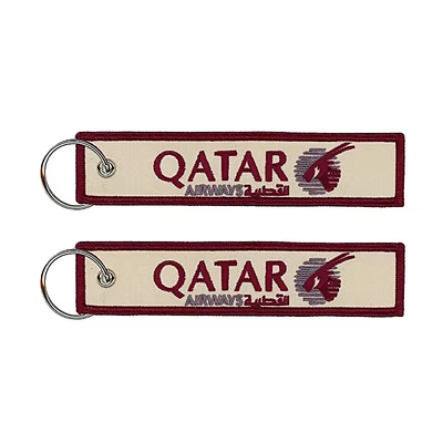Χονδρικό Olecranon Hook φθηνό Custom πτήση υφάσματα κεντήματα Τζετ ετικέτα υφασμένο Keychain με το δικό σας λογότυπο
