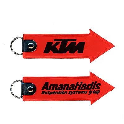 Χονδρικό Olecranon Hook φθηνό Custom πτήση υφάσματα κεντήματα Τζετ ετικέτα υφασμένο Keychain με το δικό σας λογότυπο