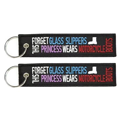 Δημιουργικό ανθεκτικό Custom Logo Keychain Διπλό πλευρικό υφασμένο σήμα κεντημένο Keychain