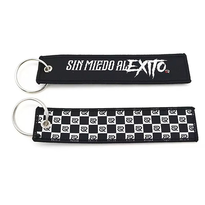 Προσαρμοσμένο πολυεστέρα υφασμένο Keychain Προσαρμοσμένο λογότυπο με επισκόπηση Μεγάλο δαχτυλίδι