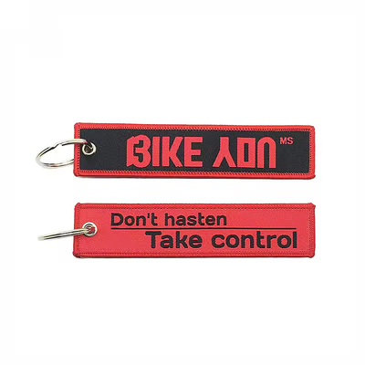 Επεξεργασμένο υφασμένο κεντήρας Jet Tag Wholesale Woven Fabric Key Ring Προωθητικό κεντημένο κλειδαριό
