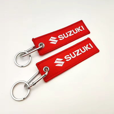Επεξεργασμένο υφασμένο κεντήρας Jet Tag Wholesale Woven Fabric Key Ring Προωθητικό κεντημένο κλειδαριό
