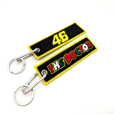 Προσαρμοσμένο κενό Custom Logo Βραβευμένο ύφασμα Keyring Key Fob Key tag Αεροπλάνο Jet tag Βραβευμένο αεροπορικό κλειδί
