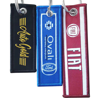 Προσαρμοσμένο κενό Custom Logo Βραβευμένο ύφασμα Keyring Key Fob Key tag Αεροπλάνο Jet tag Βραβευμένο αεροπορικό κλειδί