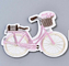 Ρόδινος κεντημένος ποδήλατο σίδηρος μπαλωμάτων στην υποστήριξη twill του υφάσματος για τον ιματισμό