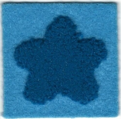 Αισθητό μπλε μπάλωμα κεντητικής αστεριών Chenille