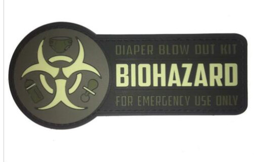 Φιλικός Eco μπαλωμάτων ηθικού PVC συνήθειας Biohazard που αποτυπώνεται σε ανάγλυφο/Debossed 2$ο τρισδιάστατο λογότυπο