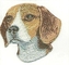 3» σίδηρος πορτρέτου σκυλιών λαγωνικών στο χρώμα Pantone συνήθειας συνόρων Merrowed μπαλωμάτων κεντητικής