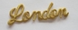 Χρυσός σίδηρος μπαλωμάτων του Word κεντημένος το ΛΟΝΔΙΝΟ Applique στην υποστήριξη βιώσιμη